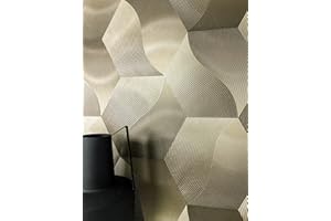 NEWROOM DESIGN NEWROOM Tapete Gold Vliestapete Glänzend - Mustertapete Glamour Messing Grau Linien Grafik Retro Grafisch Glänzend Grafisch inkl. Tapezier-Ratgeber
