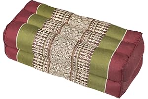 Handelsturm Coussin pour la Meditation Yoga 35x15x10 cm, Rembourrage Kapok, Rouge/Vert