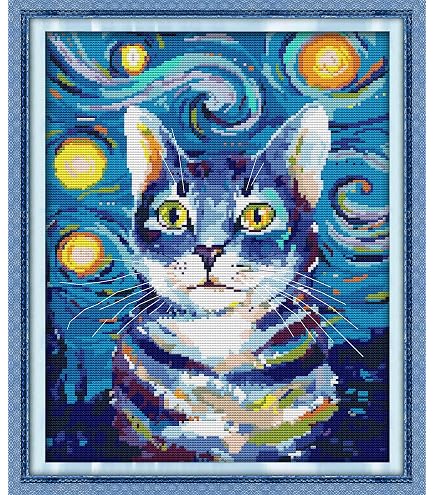 Kit De Punto De Cruz Para Principiantes - Cuadro 'Mujer Llorando' 50x70 Cm, Tela 14Ct, Hilos Incluidos, Ideal Para Adultos Y Niños