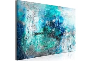 murando Quadro Astratto 90x60 cm 1 pezzo Stampa su tela in TNT XXL Immagini moderni Murale Fotografia Grafica Decorazione da parete turchese blu a-A-0428-b-a