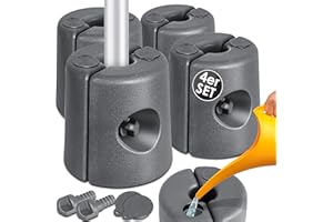 KESSER® Pieds de Sol pour pavillon | Set de 4 Pieds de pavillon remplissables d'eau ou de Sable, en PEHD | Poids de stabilisation pour Pavillons, tentes de Jardin, tentes de réception, Anthracite