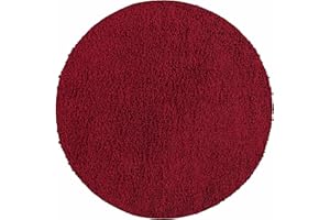 ‎TEPPIUM Hochflor Rund Teppich Wohnzimmer Unicolor Einfarbig Schlafzimmer Esszimmer Flur Küchenteppich Weich & Flauschig Langflor Pflegeleicht in Farbe: Rot, Grösse: 200 cm Rund
