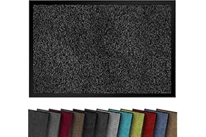 comflor Hochwertige Fußmatte Schwarz 60x90 groß für Innen & Außen - Schmutzfangmatte rutschfest, waschbar & wetterfest - Fussmatte für Eingangsbereich & Aussenbereich - Läufer Flur dünn