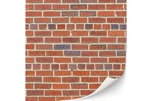 TexturKontor Lot de 3 feuilles de revêtement mural autocollant pour maison de poupée Échelle 1:12 (clinker rouge) 0003