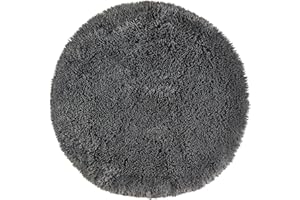 ‎ANDIAMO andiamo Kunstfell 4er Set Sitzkissen Alpa gemütliche Sitzunterlage 35mm Florhöhe weich und flauschiges Dekofell anthrazit 34 cm rund