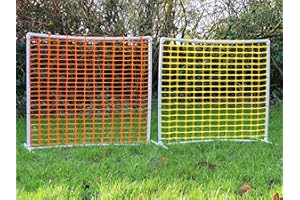 Wuzzmann 2er Set NADAC HOOPERS Agility-Zaun / Gate, PVC, VDH-KONFORM, Gelb/Orange, 1,05m x 1,16m x 1,16m, 1,2kg, Grobmasken, Outdoor, für Hunde aller Größen