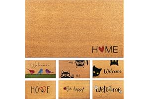 AMARU DOOR MATS Zerbino Home Cuore Fibra di Cocco - 70x40cm - Ingresso Casa con Superficie Antiscivolo in PVC - Per Corridoi, Porte Esterne -Design Minimalista