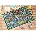 Amazon Brand - Solimo 3D Printed Carpet with Anti Skid Backing for Living Room | Dinning | Office (4x6 feet), Multi-Colored, Rectangular