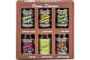 Otter Vale - Cheese Selection, Six Companions for Your Cheese, Hand-Made in Devon, Gluten-Free, 6 x Glass Jars, Total 595g