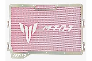 SELECTION3D MT-07 Yamaha Grille de Radiateur |2014-2023| Acier Inoxydable | Aluminium Anodisé | Couleur Rouge | Pare Pierre | Accessoires MT-07 | Aluminium Anodisé |Équipement Moto MT07| Protection |Caches MT07|
