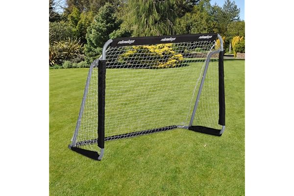 Relaxdays Fotbollsmål, professionell fotboll för barn och vuxna, med målnät, för trädgård, HBT 110 x 150 x 75 cm, grå