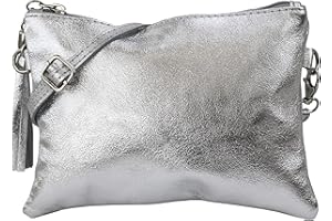 SH Leder, Anny G248 - Borsetta a tracolla in vera pelle, pochette, borsa da sera, 22 x 15 cm
