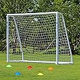 JUNGLE STONE Football Goal 8ft x 6ft Ultimate All Weather uPVC Portable 70mm Thick PVC Goal Posts Football Net Integrated Locking System