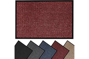 HOUSEGADS Door Mats Indoor And Outdoor Rugs - Anti-Slip Door Mat Indoor Carpet - Non Slip Mat Outdoor Rug Rubber Mat - Washable Indoor Floor Mats - Kitchen Mats Non Slip Rugs RED 90 X 120