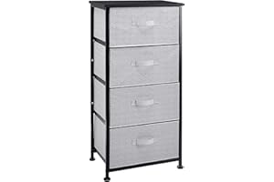 Amazon Basics Fabric 4-Drawer Storage Organizer Unit for Closet, Black
