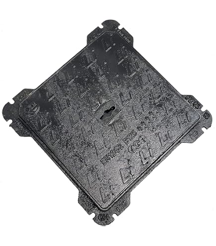 EINSIDE Grille En Fonte Ductile C250 Carrée 50x50 Cm Avec Cadre - Drainage Concave Et Système Sécurité