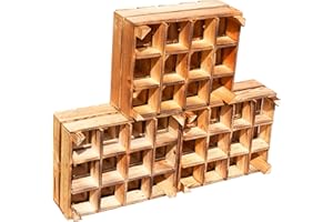 ‎KISTENKOLLI ALTES LAND 3er set Flaschenregal "12er" weiß / natur / geflammt / geflammt & lackiert Maße 50x40x23cm Regalkiste Flaschenablage Weinregal Apfelkiste / Weinkiste (3er set Flaschenregal 12er geflammt)
