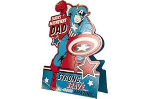 Hallmark Fathers Day Card for Dad - Captain America Marvel Comics Stand Up Design