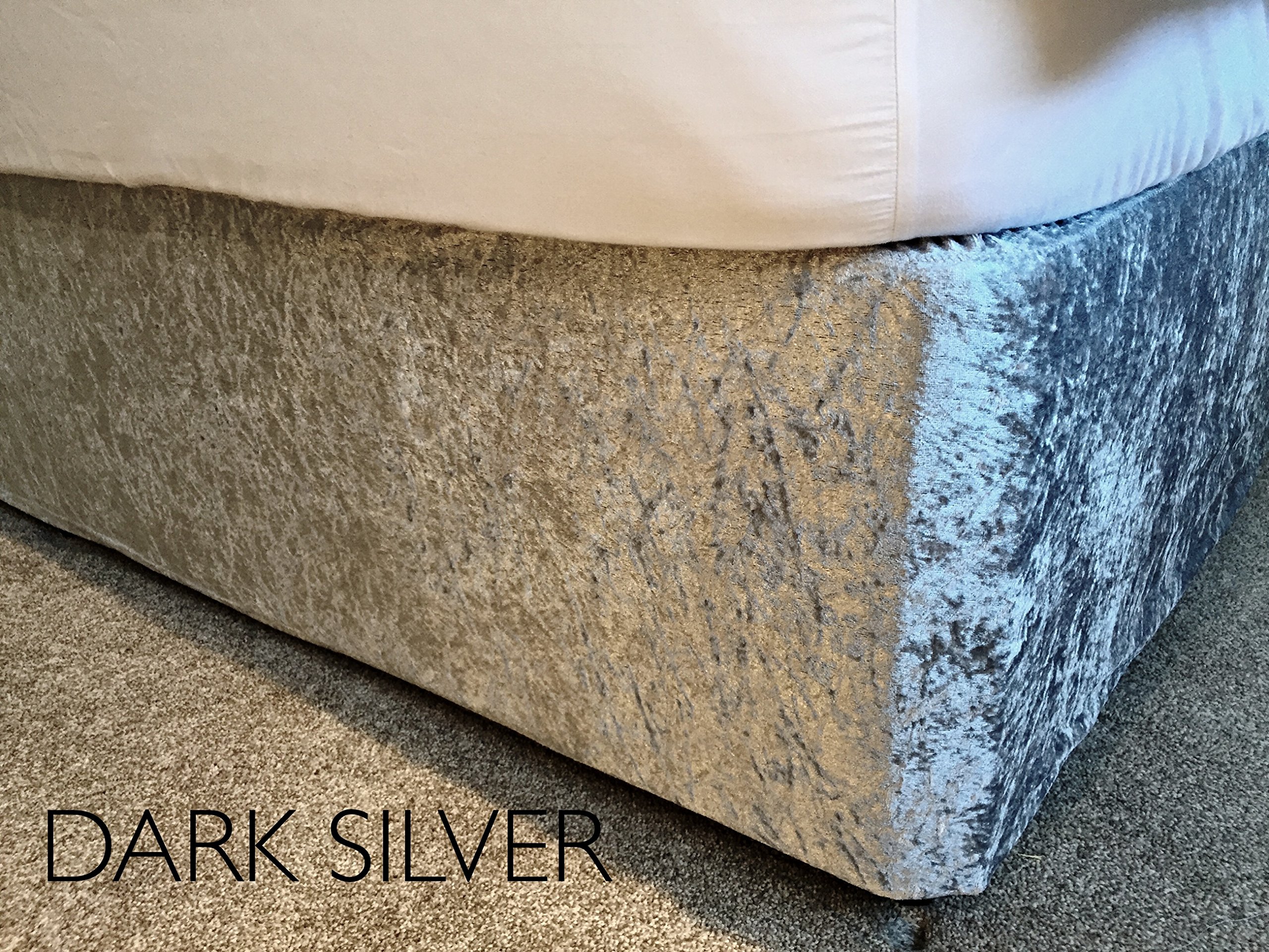 Crushed Velvet Elasticated Bed Valance/Divan Base Cover 12 Colours