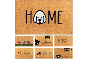 AMARU DOOR MATS Felpudo Home Perro de Fibra Coco - 70x40cm - Felpudos Antideslizantes - Felpudos Originales para la Entrada a Casa, Pasillos, Puertas de Exterior-Accesorios para el Hogar-Material Resistente