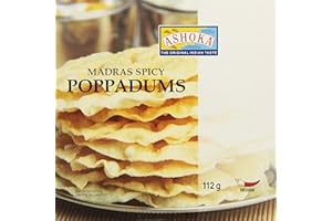 ‎ASHOKA ASHOKA Poppadums, gewürzt Linsenmehlfladen Madras spicy (1 x 112 g)