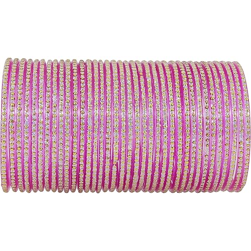 NMII Glass with Polka Dots & Glitter Stylish Fancy Bangles Set For Women & Girls | Glass Bangles | Traditional Women Bangles - Pack of 36 Bangle
