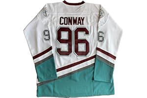 MESOSPERO Uomini Mighty Ducks 33 Greg Goldberg 96 Charlie Conway 99 Adam Banks Cuciti Hockey su ghiaccio