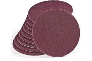 Wfix Klett Schleifvlies für Exzenterschleifer 150mm P120-180 mittel grob - rot | 10 Stück | Schleifschwamm - Polierschwamm 150mm für Metall inkl. Edelstahl, Stein, Holz, Kunststoff etc