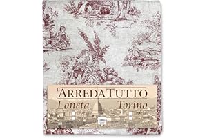 Tex family Telo ARREDO copritutto Gran Foulard COPRILETTO copridivano Tessuto LONETA (Toiles de Jouy Rosa, 2 Piazze)