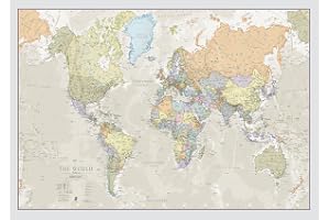 Klassisk världskarta - Laminering av framsidan - 84 x 59 cm - Maps International - mer än 50 år med kartframställning