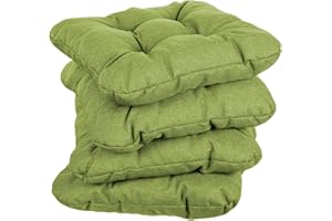 gutekissen Coussin de Chaise matelassé Garniture pour chaises/bancs pour la Maison et Le Jardin Coussin de Jardin Coussin d'assise Plusieurs Couleurs PI1 (50x50, Lime, 4)