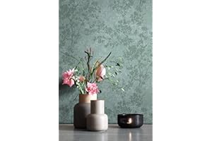 NEWROOM DESIGN NEWROOM Tapete Grün Vliestapete Blumen - Blumentapete Floral Weiß Dunkelgrün Blätter Blüten Mustertapete Modern Natur inkl. Tapezier-Ratgeber