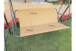 PETELA Replacement Swing Seat Cover - Hammock Chair Garden Swing Chair Outdoor Chair Covers Bench Cover (148cm52cmx52cm, Beige)