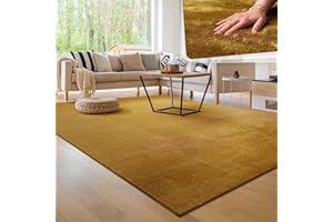 Paco Home Tappeto Moderno e Morbido per Soggiorno a Pelo Corto Lavabile Fluffy Uni Effetto Pelliccia Senza Tempo Elegante Antiscivolo Facile da Pulire, Dimensione:100x200 cm, Colore:Giallo