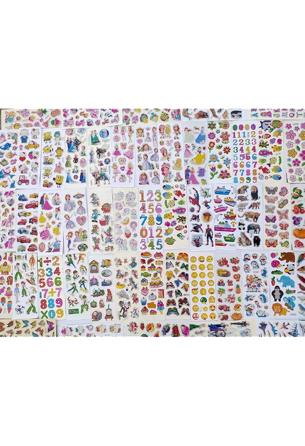 ECLET 10 Different 3D Puffy Stickers - Cute Cartoon Emoji Stickers For Crafts & Projects