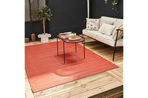THE RUGS Urban Collection Outdoor Rug - Easy to Clean, Waterproof Plastic Outdoor Rugs for Garden, Patio, Balcony, Camping - Contemporary Plastic Straw Rug - Mono Terra, 120x160cm