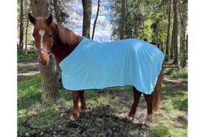 BRAMA WEST Brama-West Couverture séchante pour cheval - Couverture polaire basique - Respirante - Bleu clair - Taille 135