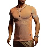 Leif Nelson Herren T-Shirt Basic - 100% Baumwolle Regular Fit Kurzarm