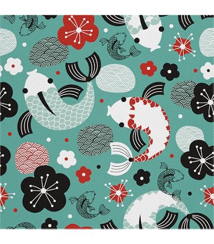 ABAKUHAUS Tissu Au Mètre Rétro Fleurs Simples – Beige Et Orange, Polyester Imperméable 148x100 Cm Pour Rembourrage, Rideaux, Nappes