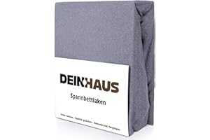 ‎DH DEIN . HAUS Frottee Spannbetttuch Spannbettlaken Bettlaken Bettücher Baumwolle Laken (Graphit, 180 x 200 cm)