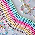 HERZWILD Approx. 5040 Pieces Heishi Beads, Colourful 6 mm Clay Beads for Threading, 14 Strands Clay Beads Set for Choker, Necklace, Bracelet, Earrings, Jewellery Making DIY (14 Colours)