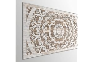 MEGADECOR DECORATE YOUR HOME MEGADECOR Cabecero Cama 5mm Moderno Mandala, Minimalista. Modelo Quinnipiac (150x60cm), Cabecero Resistente y Elegante. Cabecero de Cama Duradero y Económico, Fabricado en PVC Espumado