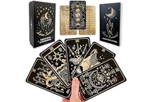 Shores Of Moon Luna Somnia Tarot Deck - Complete 78 Card Deck (Major & Minor Arcana) with Guidebook & Box - Starry Dreams Celestial Astrology Witchy Black Divination Tool