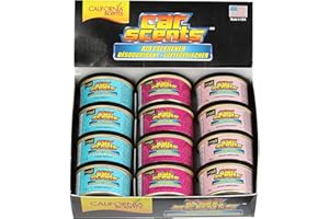 CALIFORNIA CAR SCENTS California Scents Automotive Car Scents Désodorisant Voiture Odeur de parfum – Lot de 12 – Assortis