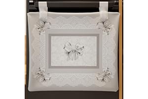 PETTI Artigiani Italiani - Accessori Tessili da Cucina, Copriforno 40x50 cm in Microfibra, Copri forno Moderno in Stampa Digitale Fiocco Grigio, 100% Made in Italy