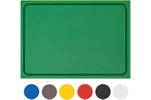 Muvell stabiles Schneidebrett Kunststoff | Grün, 60x40x2 cm | Spülmaschinenfest, EXTRA dick, messerschonend | Farben & Größen auswählbar | HACCP Obst & Gemüse Küchenbrett | Schneidbrett mit Saftrille