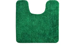 ALLURE BATH FASHIONS Allure Luxury Deep Pile Microfibre Pedestal Toilet Mat, Non-Slip, 50 x 50cm, Quick Dry & Easy Care (Dark Green)