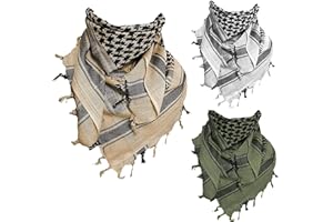 MILSPEC SURPLUS Lot de 3 écharpes Shemagh 100 % coton style arabe keffieh militaire désert