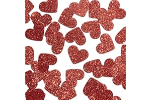 HANDMADE 50 x Red Glitter love hearts confetti/table confetti, Anniversary, Valentines day decorations