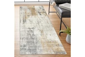 REALIFE RUGS ReaLife Tappeto Lavabile in Lavatrice - Realizzato con Fibre riciclate di Alta qualita - Abstract Modern - Beige, Gray, Ivory, 75 x 180 cm
